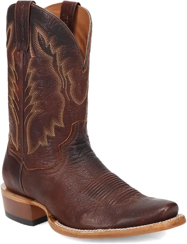 Dan Post Boots Mens Boerne Embroidered Square Toe Casual Boots Mid Calf - Black