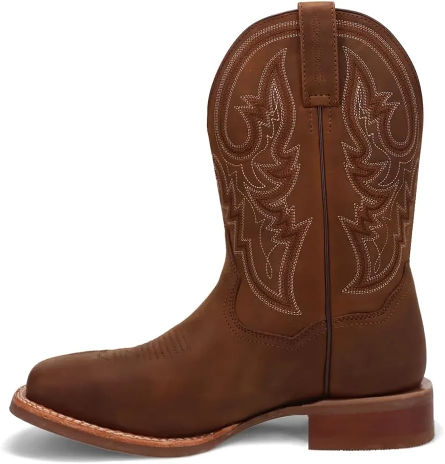 Dan Post Boots Mens Brigston Embroidered Square Toe Casual Boots Mid Calf - Brown