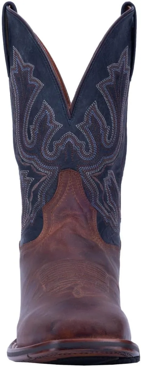 Dan Post Mens Winslow Embroidered Square Toe Casual Boots Mid Calf - Blue, Brown