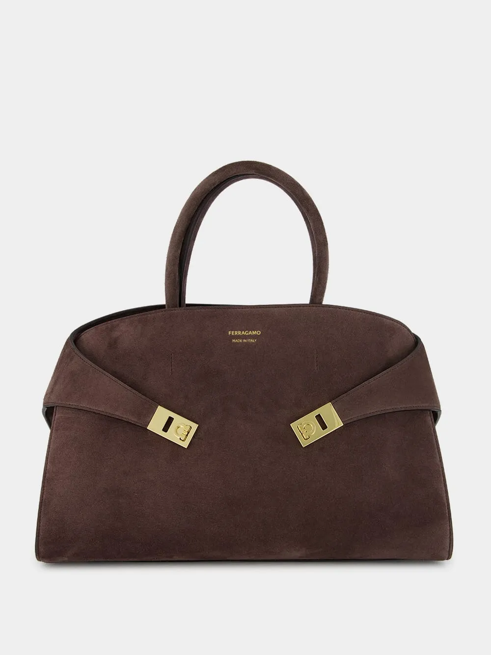 Dark Brown Medium Suede Hug Handbag