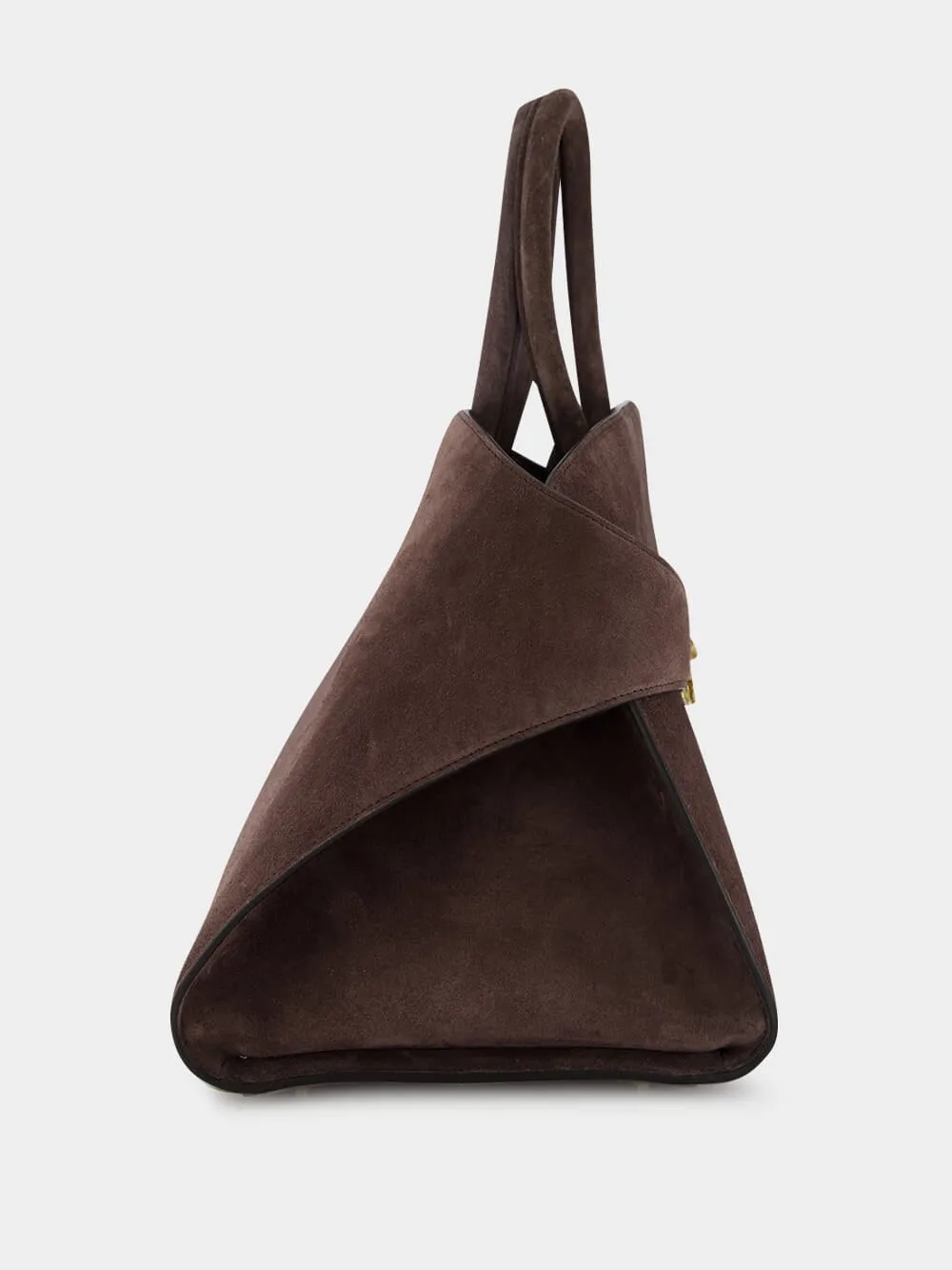 Dark Brown Medium Suede Hug Handbag