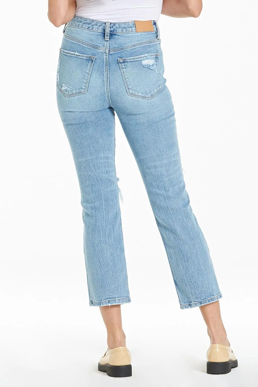 DEAR JOHN Frankie Women's Jeans Straight Fit Cropped High Rise