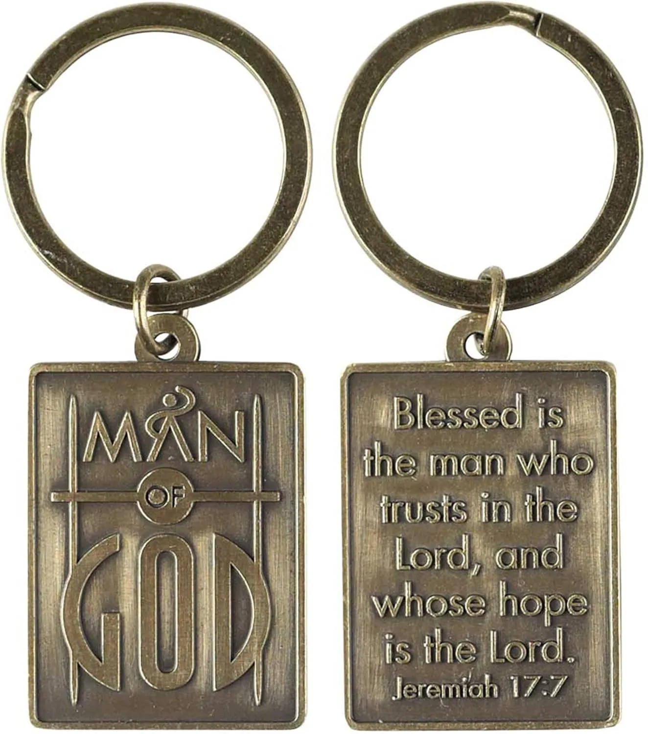 Dicksons Square Metal Christian Inspirational Split Key Ring Bible Bag Backpack Purse Duffle Lanyard or Wallet Keychain