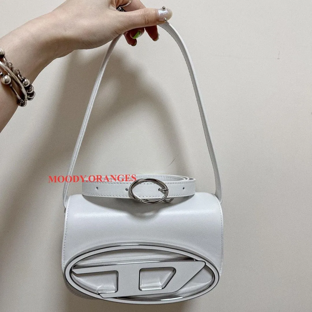 Diesel 1DR White Leather Shoulder Bag