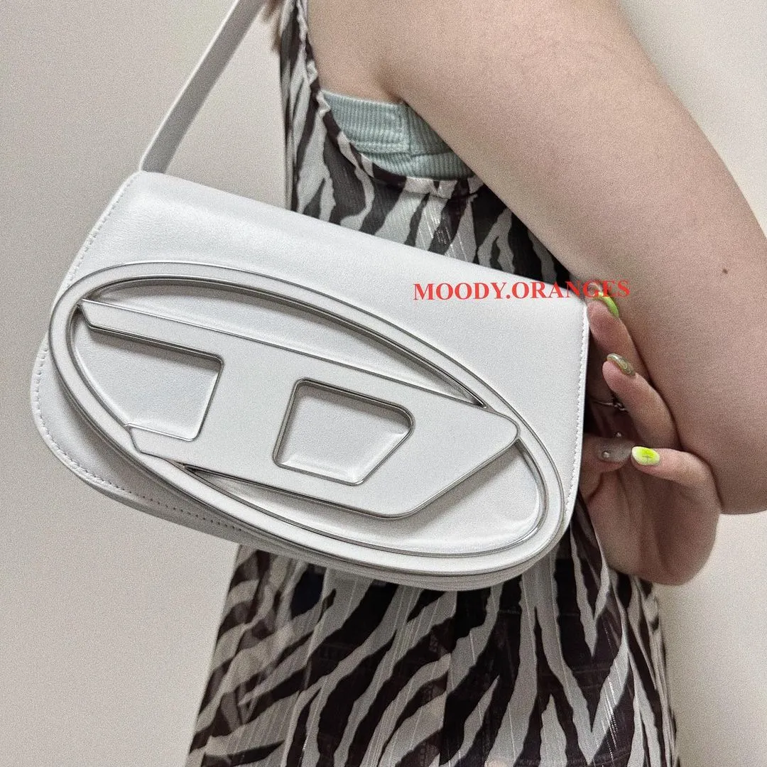 Diesel 1DR White Leather Shoulder Bag