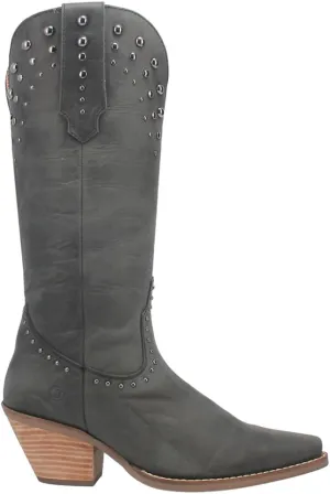 Dingo Womens Talkin' Rodeo Studded Snip Toe Casual Boots Mid Calf Mid Heel 2-3" - Black - Size 10 M