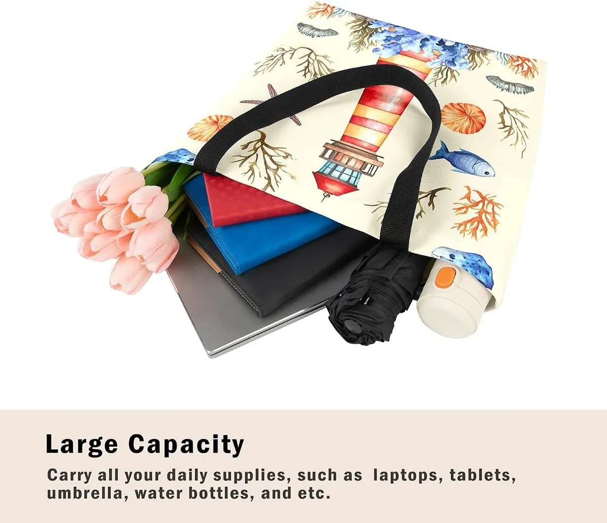 DJ Controller Canvas Tote Bag Black and White Foldable Beach Bag,Disc Pop Music Hip Hop Rock Musical Theme