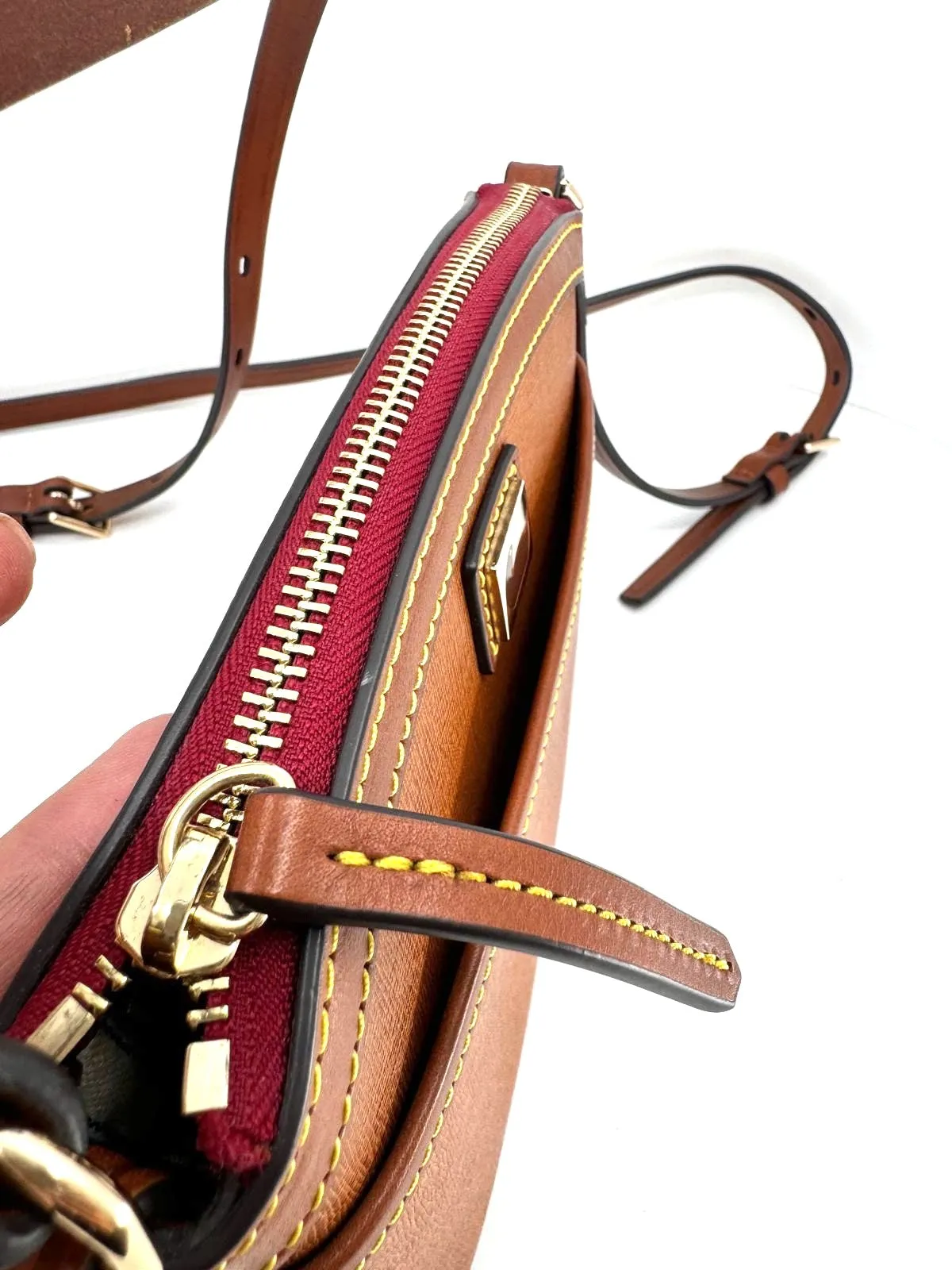 DOONEY & BOURKE SAFFIANO LEATHER CAMDEN DOMED CROSSBODY
