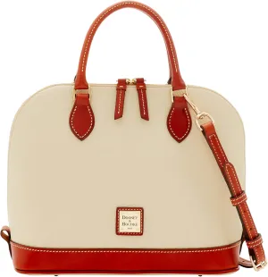 Dooney & Bourke Women's Zip Zip Satchel in Pebble Grain Leather, Large Handbag with Adjustable & Detachable Shoulder Strap