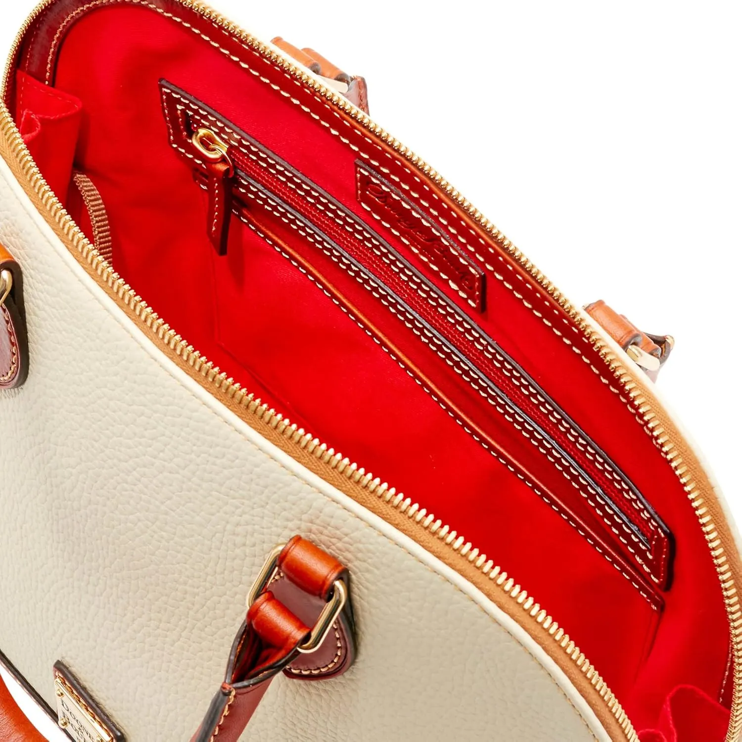 Dooney & Bourke Women's Zip Zip Satchel in Pebble Grain Leather, Large Handbag with Adjustable & Detachable Shoulder Strap