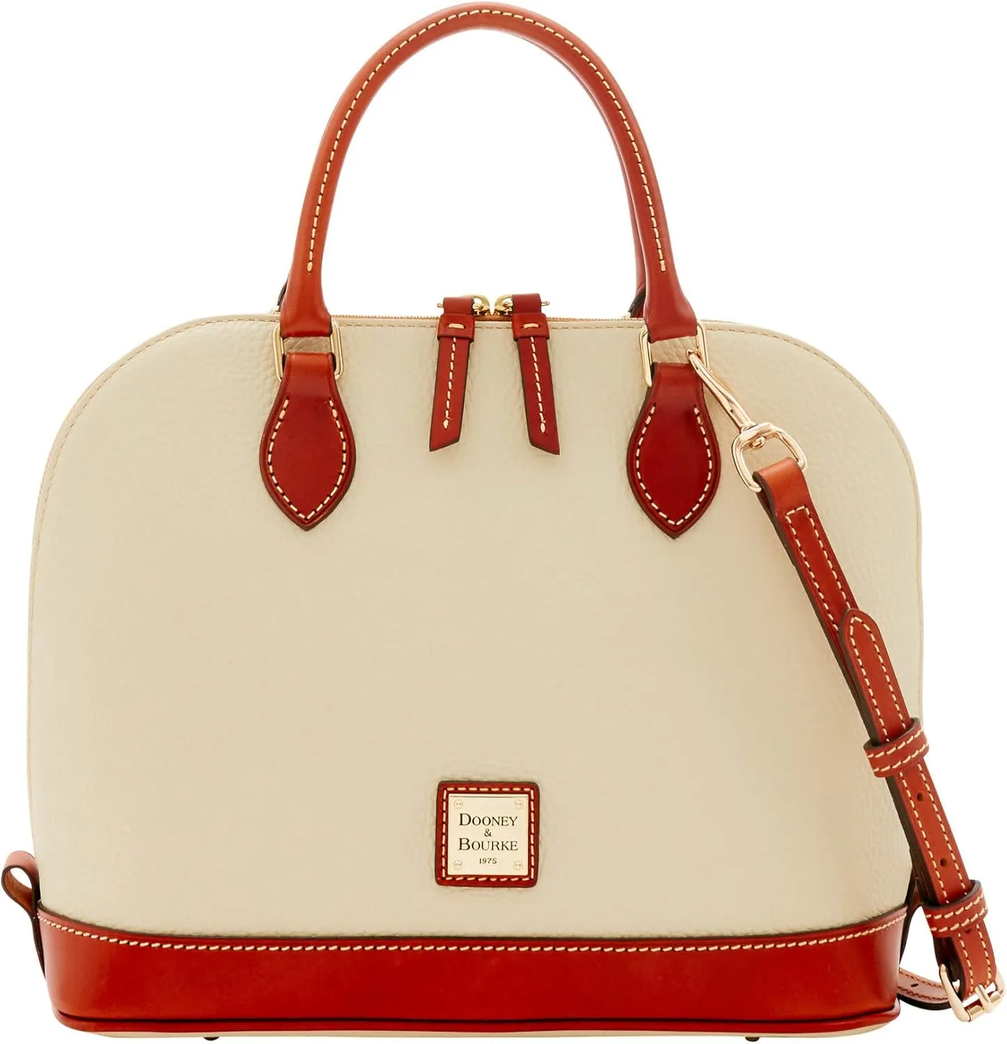 Dooney & Bourke Women's Zip Zip Satchel in Pebble Grain Leather, Large Handbag with Adjustable & Detachable Shoulder Strap