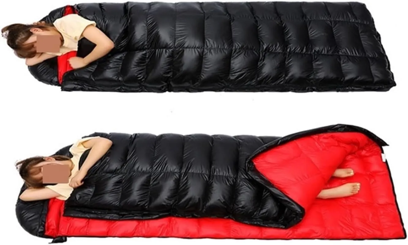 Double Warm Goose Down Sleeping Bag for Adults - Outdoor Camping & Quilting for Two Purposes