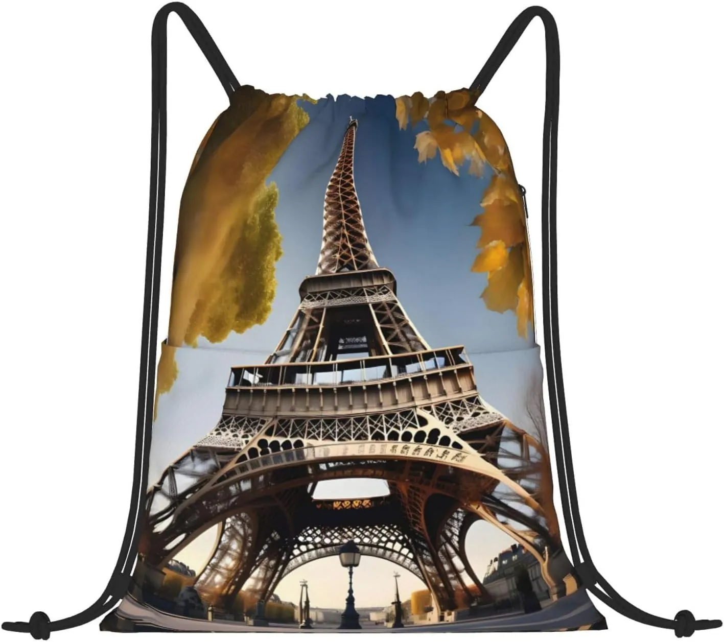 Drawstring Backpack for women,Versatile drawstring bag,Water-Resistant Cinch Bag,Gym sackpack-Cityscape Paris Eiffel Tower France