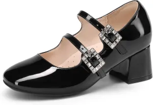 DREAM PAIRS Girls Dress Shoes Mary Jane Double Straps High Heel Easter Wedding Party Church Princess Communion Pumps for Little/Big Kids