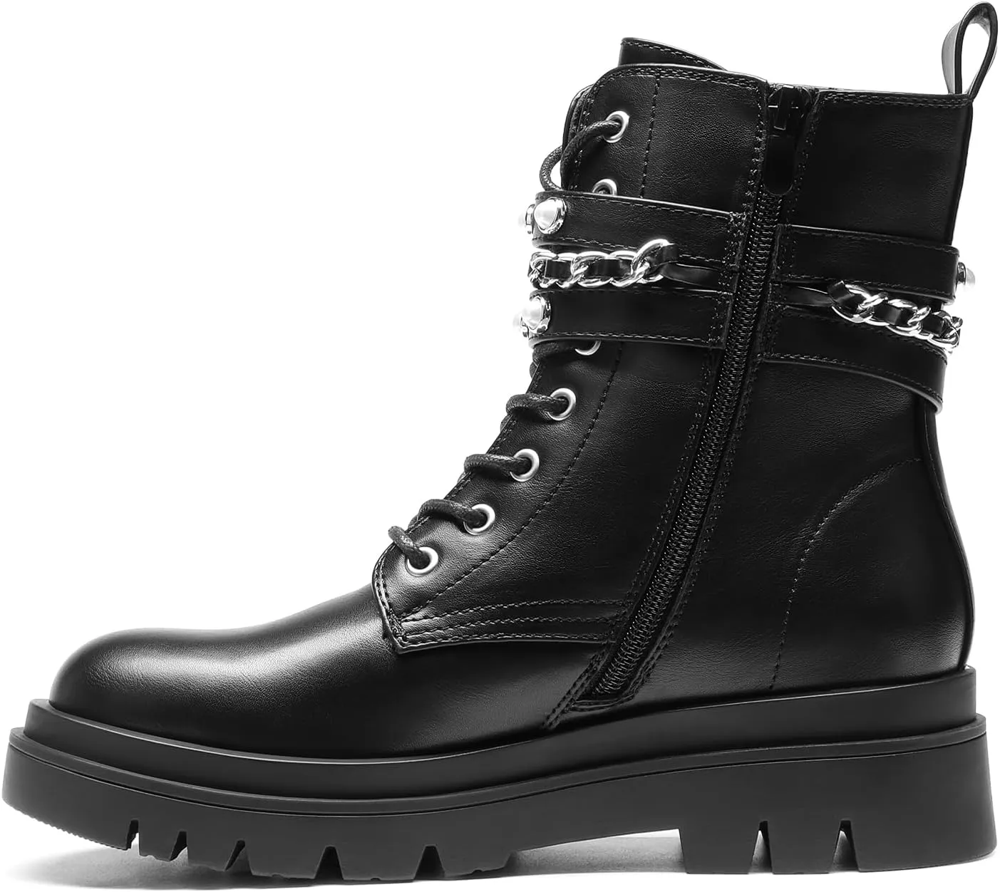 DREAM PAIRS Women's Fashion Platform Combat Boots Lace Up Lug Sole Goth Ankle Booties Shoes