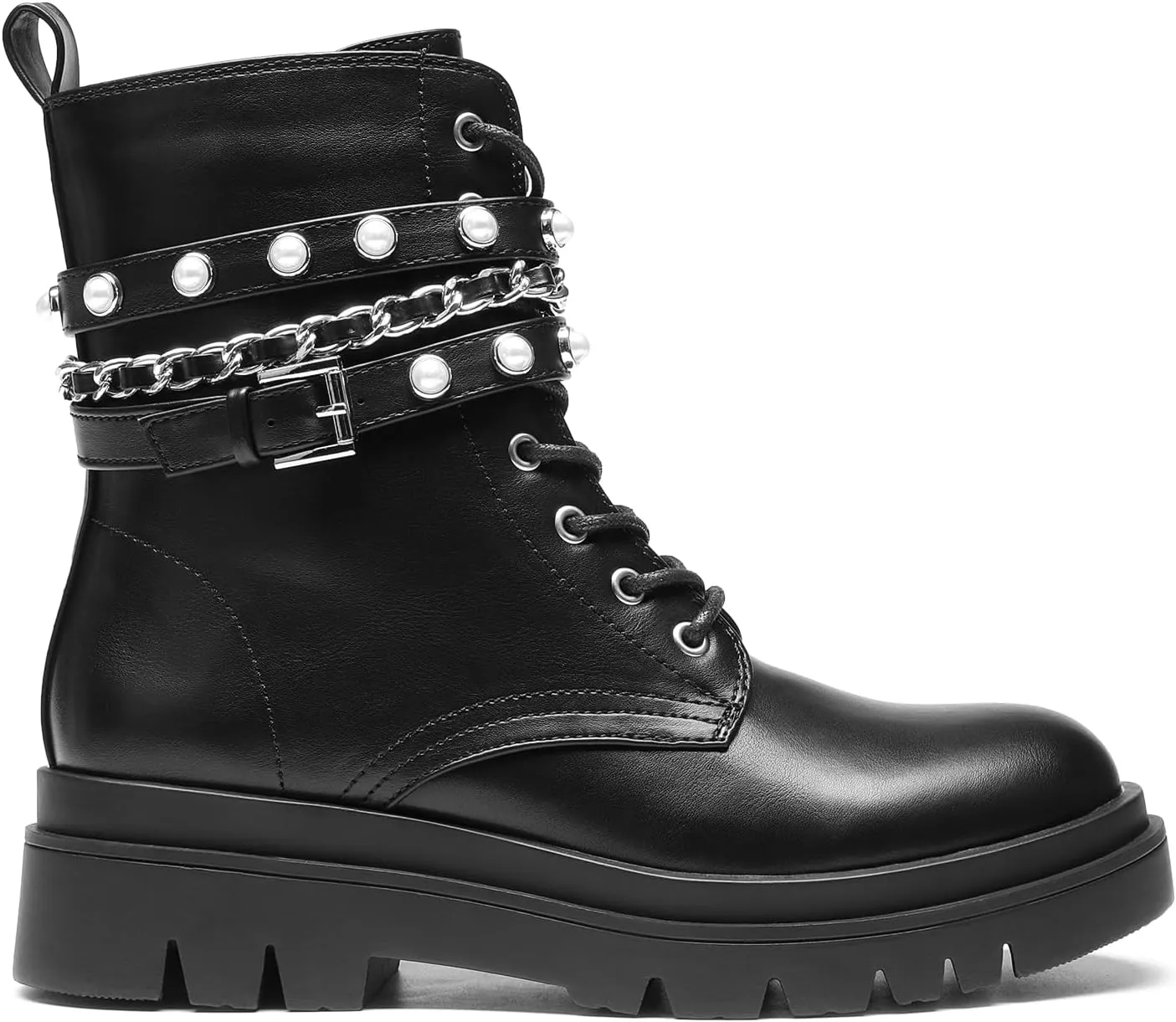 DREAM PAIRS Women's Fashion Platform Combat Boots Lace Up Lug Sole Goth Ankle Booties Shoes
