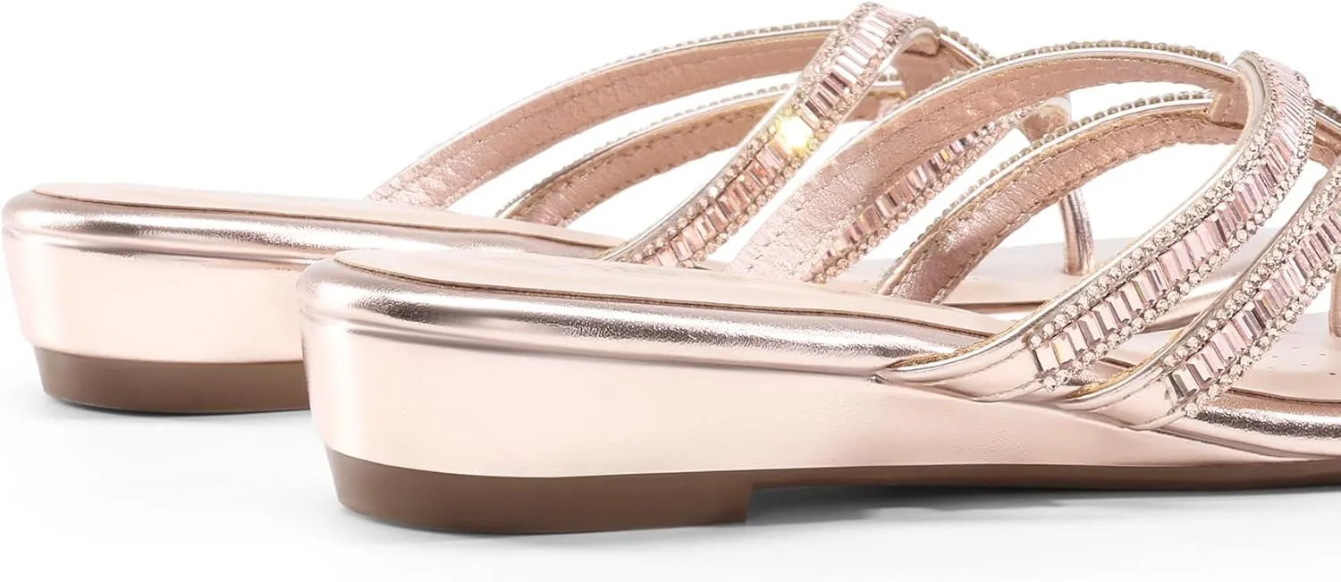 DREAM PAIRS Women's Fashion Rhinestones Design Slides Sandals