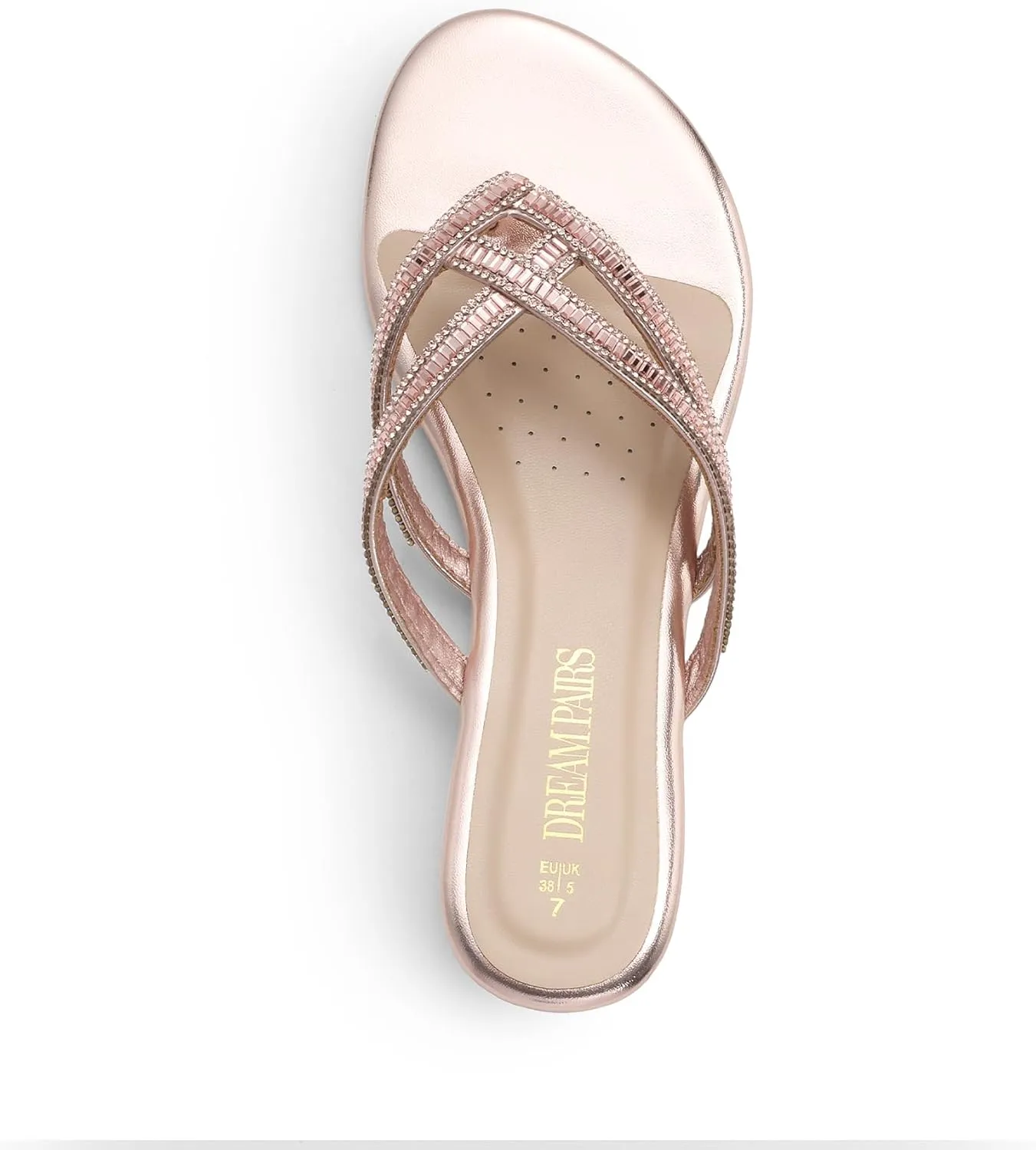 DREAM PAIRS Women's Fashion Rhinestones Design Slides Sandals