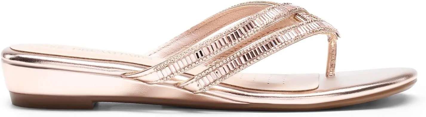 DREAM PAIRS Women's Fashion Rhinestones Design Slides Sandals