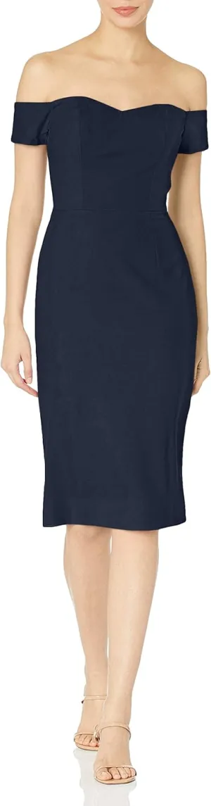 Dress the Population Women's Bailey Off The Shoulder Sweetheart Bodycon Midi Sheath Dress