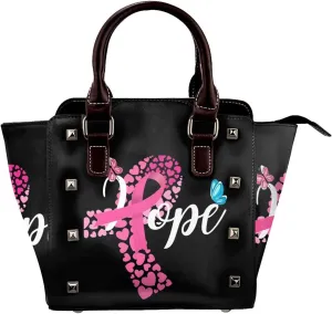 DWomen's Pu Leather Handbag Rivet Shoulder Bag Fashion Studded Top Handle Satchel Crossbody Tote Bag Punk Bag Purse
