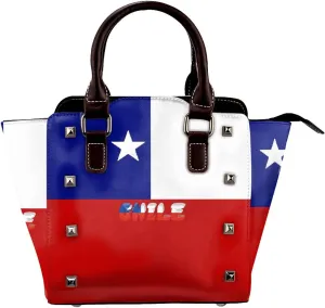 DWomen's Pu Leather Handbag Rivet Shoulder Bag Fashion Studded Top Handle Satchel Crossbody Tote Bag Punk Bag Purse