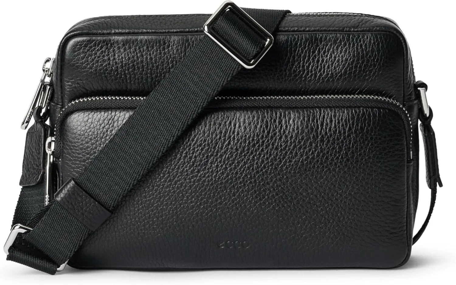 ECCO Camera Crossbody, Black Pebbled Leather