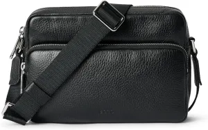 ECCO Camera Crossbody, Black Pebbled Leather