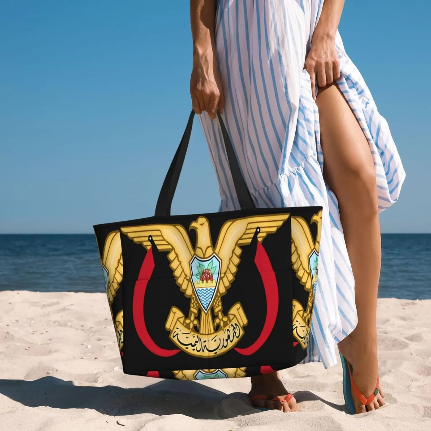Ecuador Indigenous Flag Women Large Beach Bag Travel Weekender Foldable Tote Bag for Pool Beach Vacation Gym