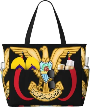 Ecuador Indigenous Flag Women Large Beach Bag Travel Weekender Foldable Tote Bag for Pool Beach Vacation Gym