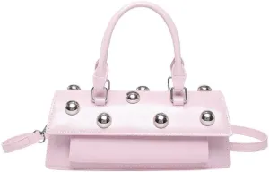 Edgy Sweetheart Shoulder Bag Sling bag Glossy Leather Quality Crossbody Bag with Detachable Studded Design Stylish Women Bag