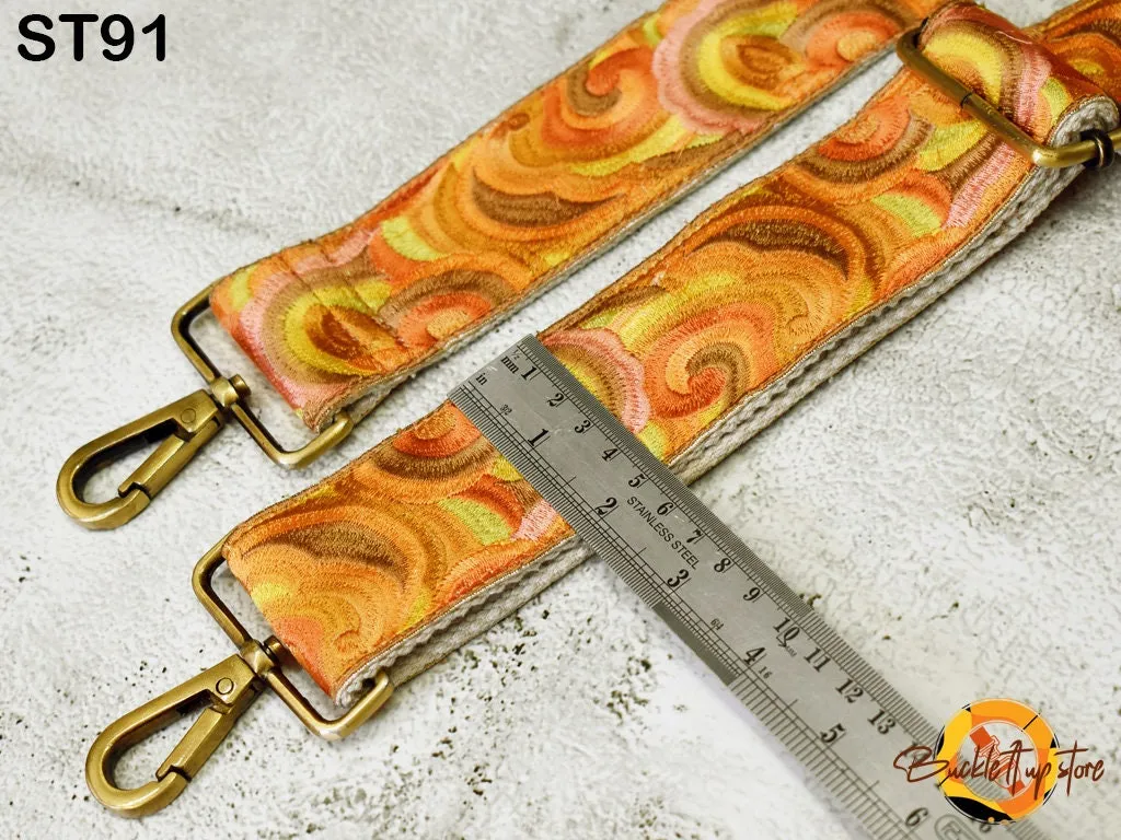 Embroidered Purse Strap Crossbody Strap for Purses Boho Bags Strap Embroidery Replacement Strap Boho Guitar Strap Handbag Strap gift for her