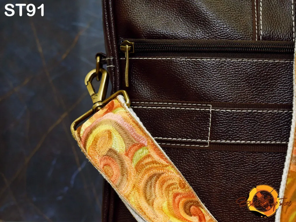Embroidered Purse Strap Crossbody Strap for Purses Boho Bags Strap Embroidery Replacement Strap Boho Guitar Strap Handbag Strap gift for her
