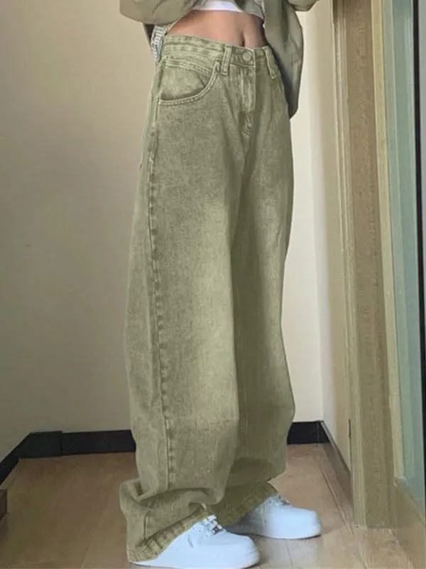 EMMIOL Denim Jeans for Women Wide Leg Jeans Low Waist Baggy Jeans for Women Loose Boyfriends Jeans Denim Pants Y2K 90S