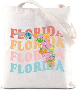 ENSIANTH Florida State Map Tote - Vacation Gift, Tourism Shoulder Bag
