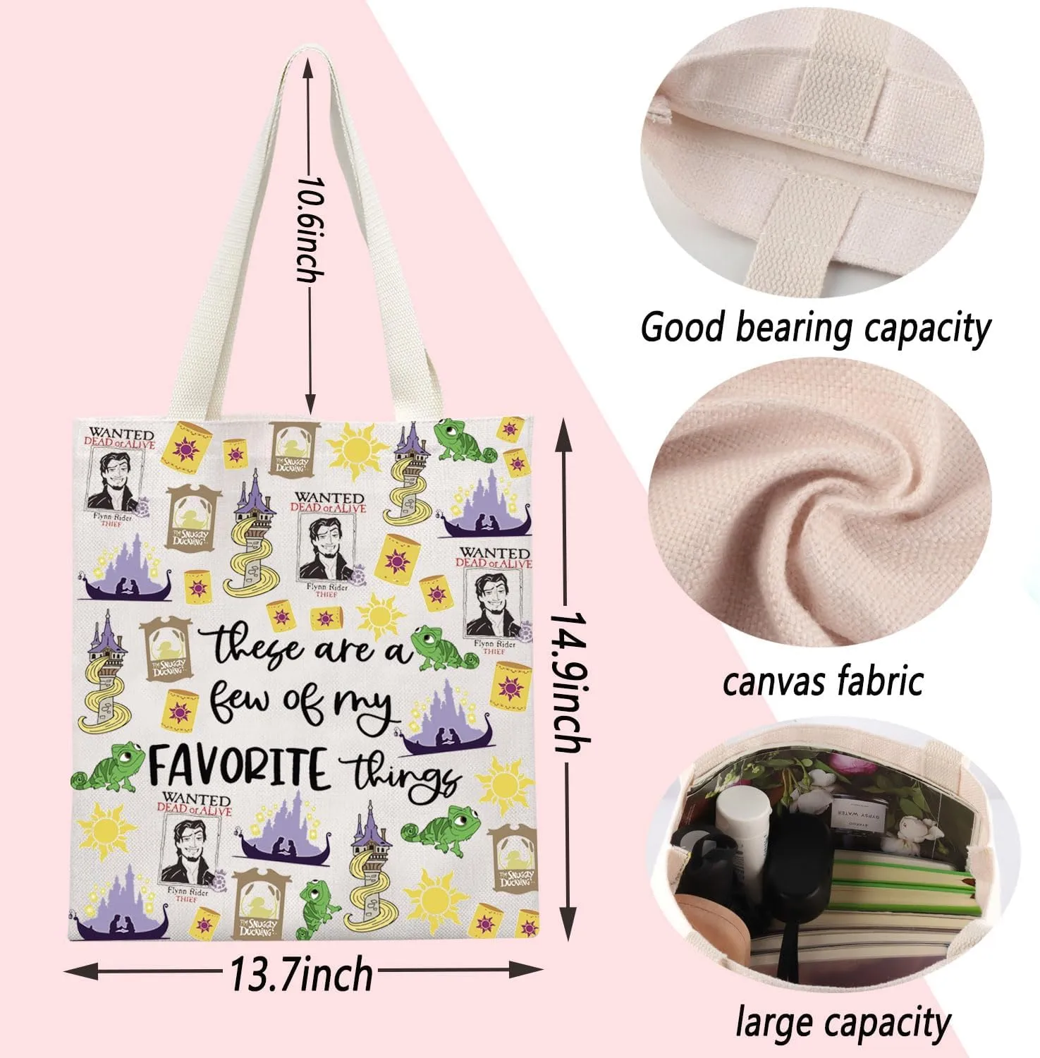 ENSIANTH Princess Merch Fairy Tale Lover-Animal Kingdom Tote Bag Lost Princess Gift Castle Shoulder Bag