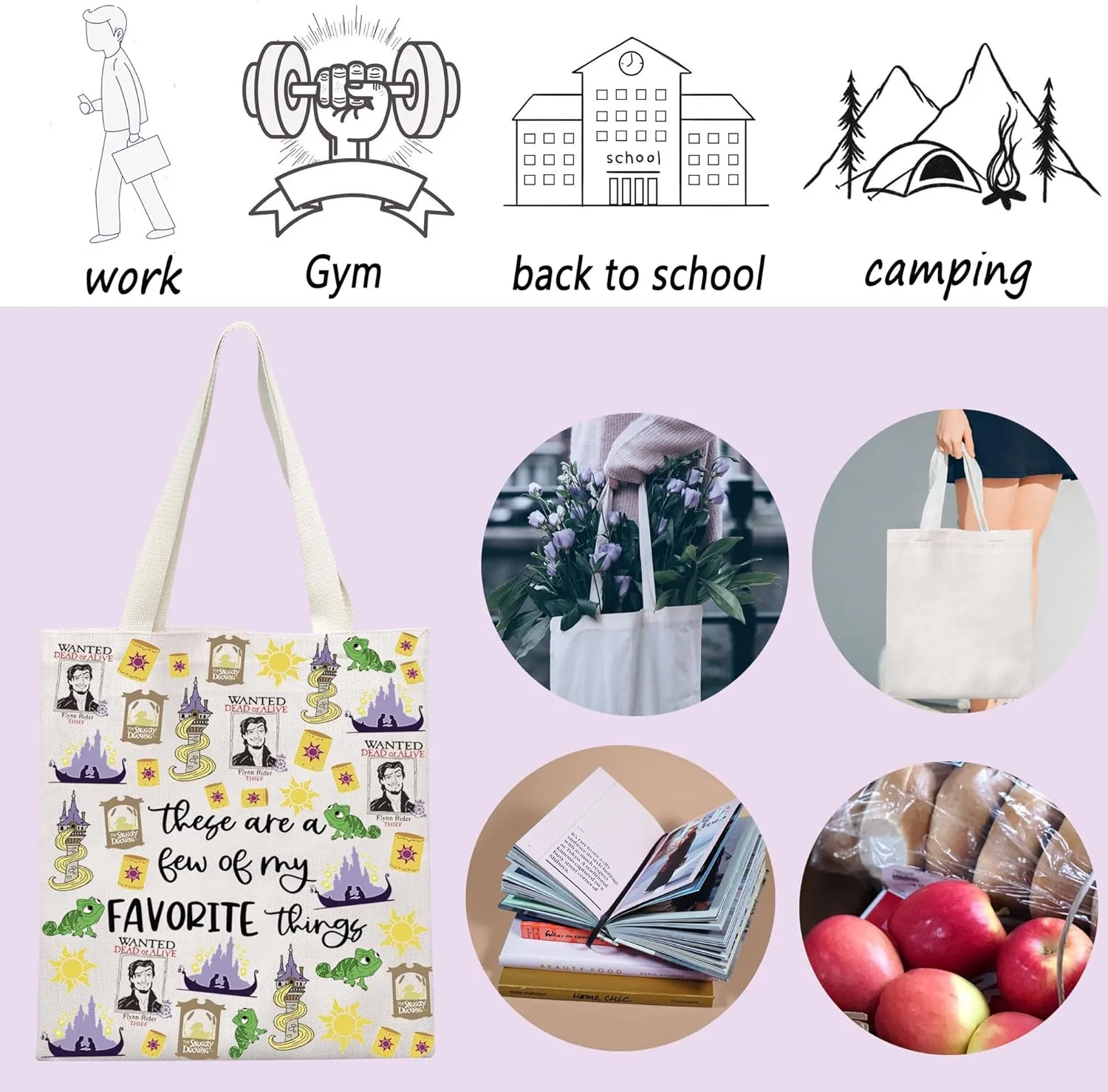 ENSIANTH Princess Merch Fairy Tale Lover-Animal Kingdom Tote Bag Lost Princess Gift Castle Shoulder Bag