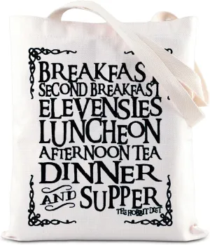 ENSIANTH Second Breakfast Club Gift Lord Academia Literature Reader Tote Bag The Shire Gift Rings Of Power Bookish Handbag