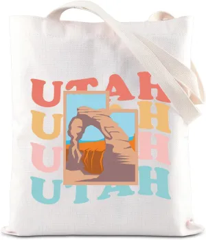 ENSIANTH Utah Travel Tote Bag Beehive State Girl Trip Gift Utah Flag Map Shopping Bag Utah Moving Gift Utah Tourist Gift