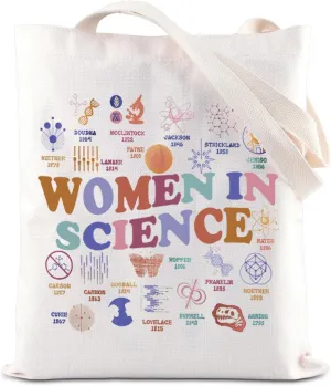 ENSIANTH Women in Science Tote Bag - Feminism Gift, STEM Education Gift, Women Scientist Shopping Bag