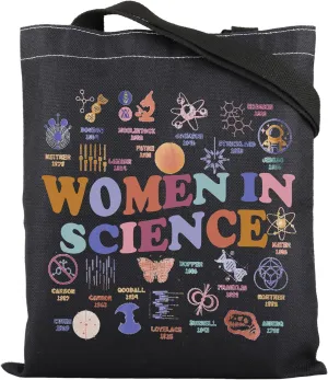 ENSIANTH Women in Science Tote Bag - Feminism Gift, STEM Education Gift, Women Scientist Shopping Bag