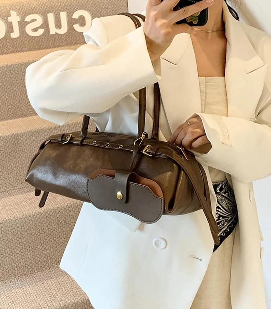 Epsion Shoulder Bag for Women Large Shoulder Bag Slouchy Bag Retro Brown Tote Purse with Zipper Closure Work Travel 2025
