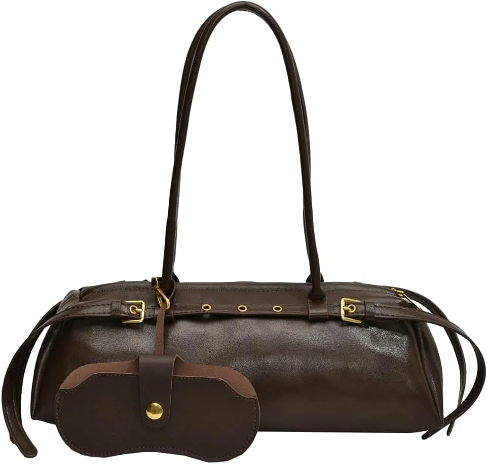 Epsion Shoulder Bag for Women Large Shoulder Bag Slouchy Bag Retro Brown Tote Purse with Zipper Closure Work Travel 2025