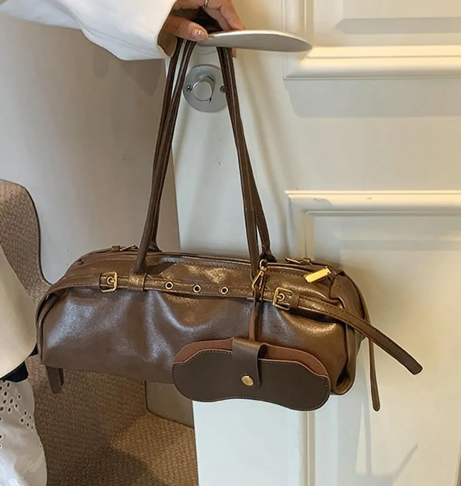 Epsion Shoulder Bag for Women Large Shoulder Bag Slouchy Bag Retro Brown Tote Purse with Zipper Closure Work Travel 2025