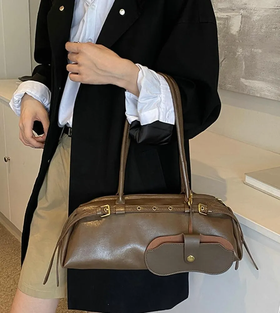 Epsion Shoulder Bag for Women Large Shoulder Bag Slouchy Bag Retro Brown Tote Purse with Zipper Closure Work Travel 2025
