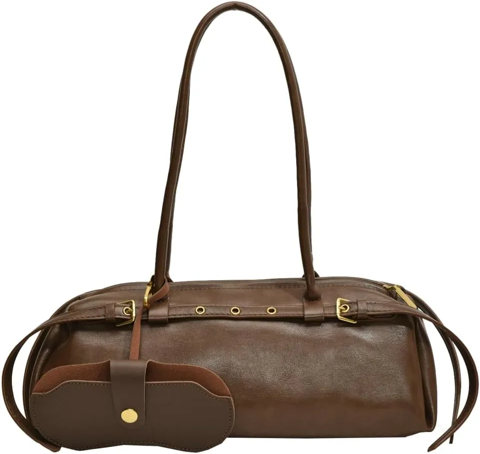 Epsion Shoulder Bag for Women Large Shoulder Bag Slouchy Bag Retro Brown Tote Purse with Zipper Closure Work Travel 2025