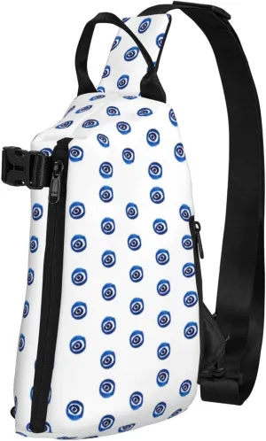 Evil Eyes Print Crossbody Backpack Unisex Chest Bag, Lightweight And Sling Bag For Travel
