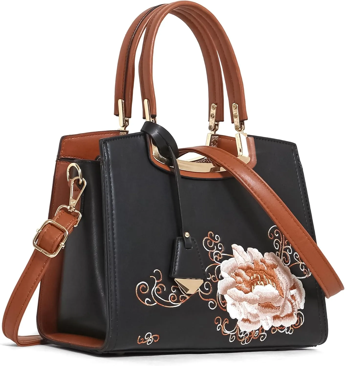 EXOTIC® flora embroidered collection PU Leather hand bag for women