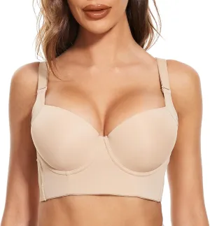 FallSweet Push Up Bras for Women Corset Top Bustier Padded Underwire Bra Add One Cup
