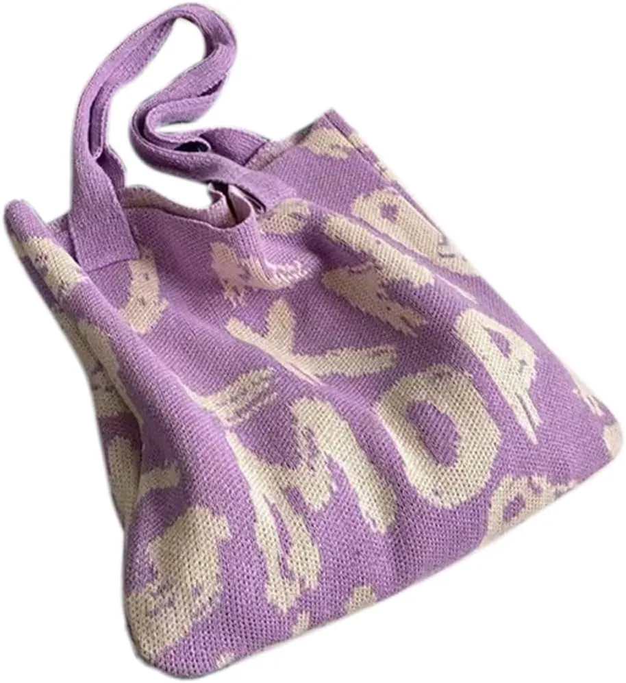 Fashion Knitted Shoulder Bag Elegant Bag Casual Large Capacity Handbag Women Purse Breathable and Comfortable